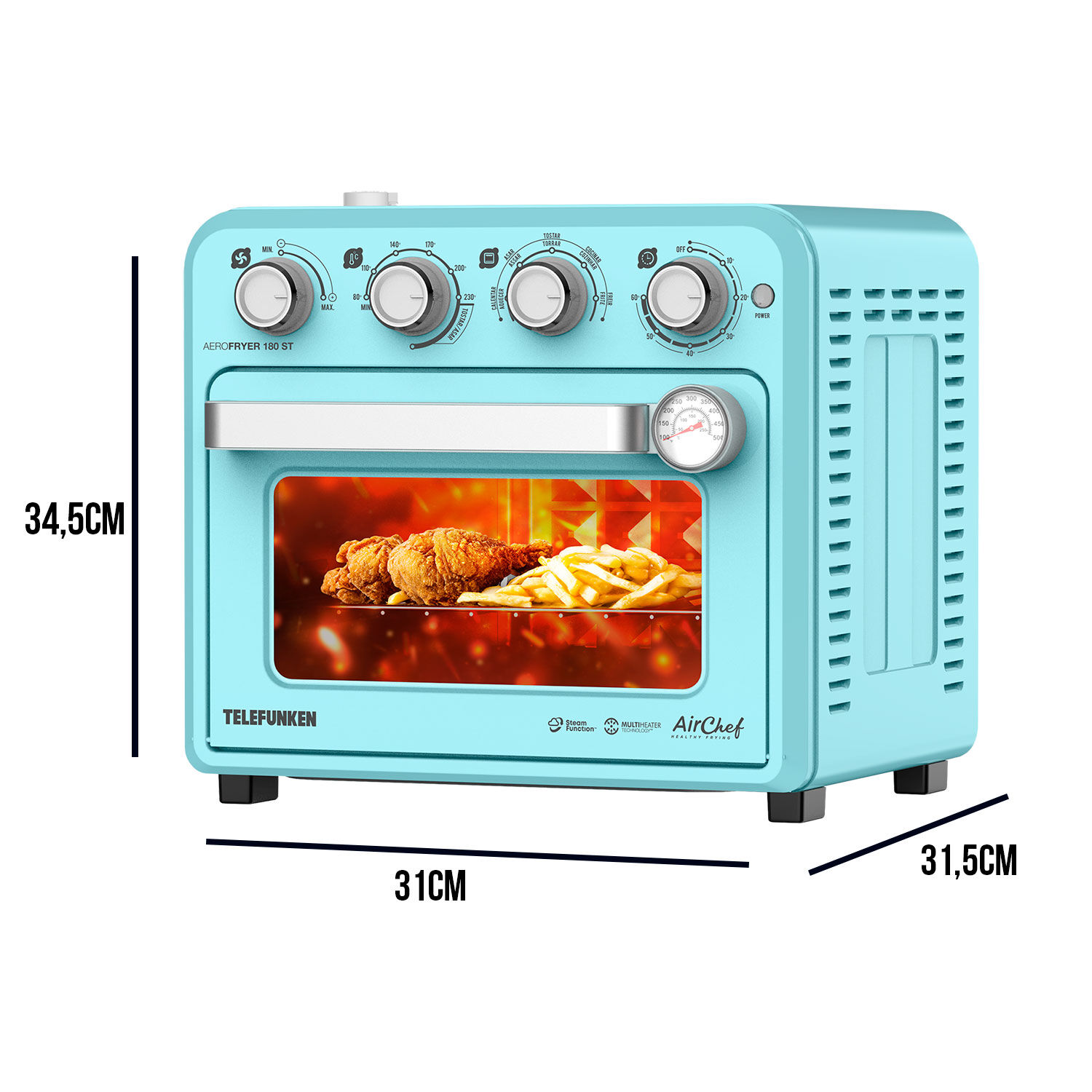 Horno Freidora De Aire Y Vapor 18lts Aerofryer 180st image number 3.0