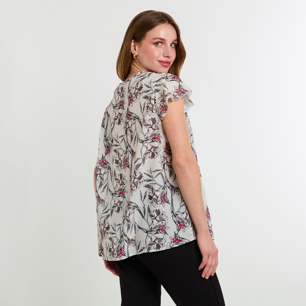 Blusa Manga Corta Cuello Redondo Mujer Lesage image number 3.0