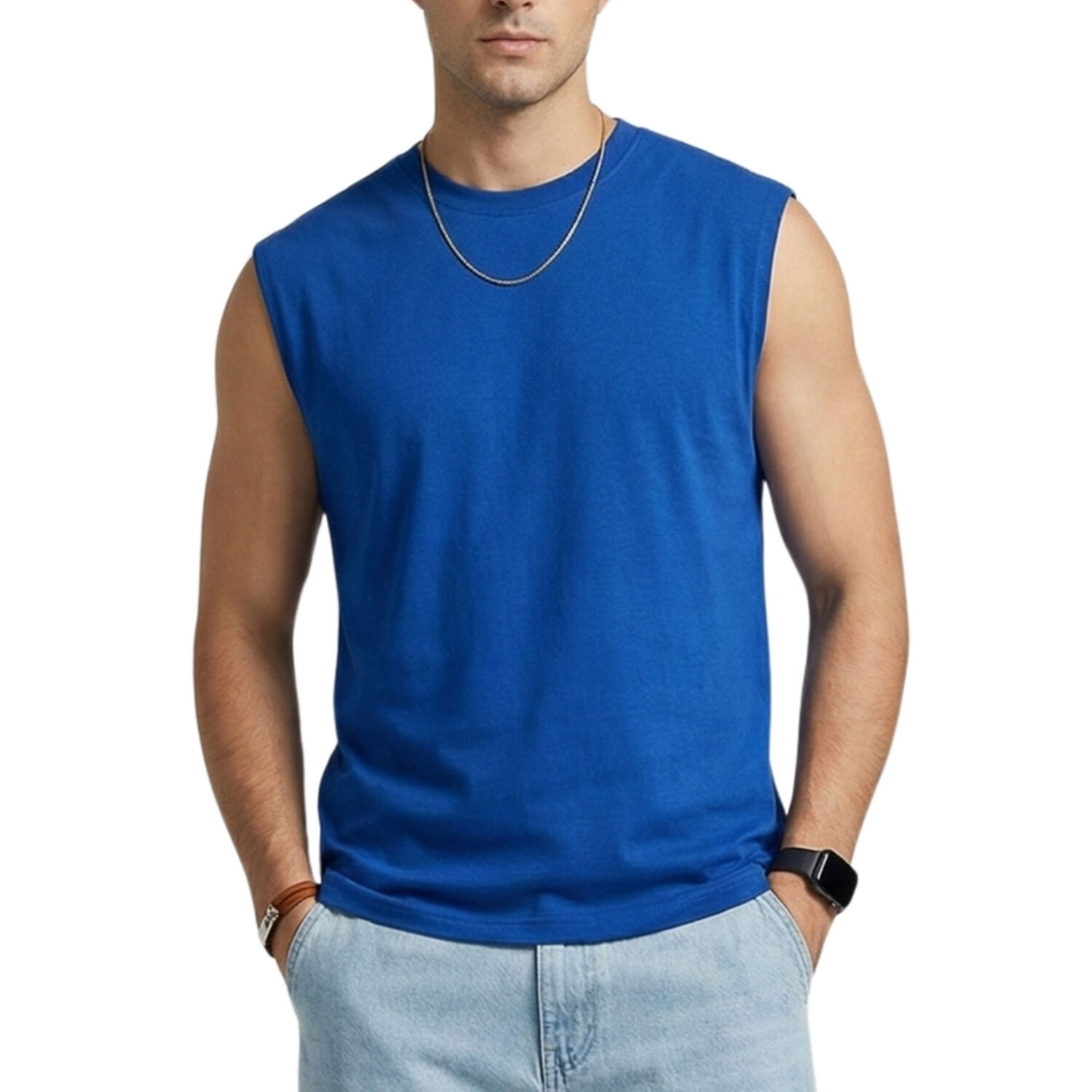 Polera Sin Manga Musculosa Unicolor Hombre Hercules image number 0.0