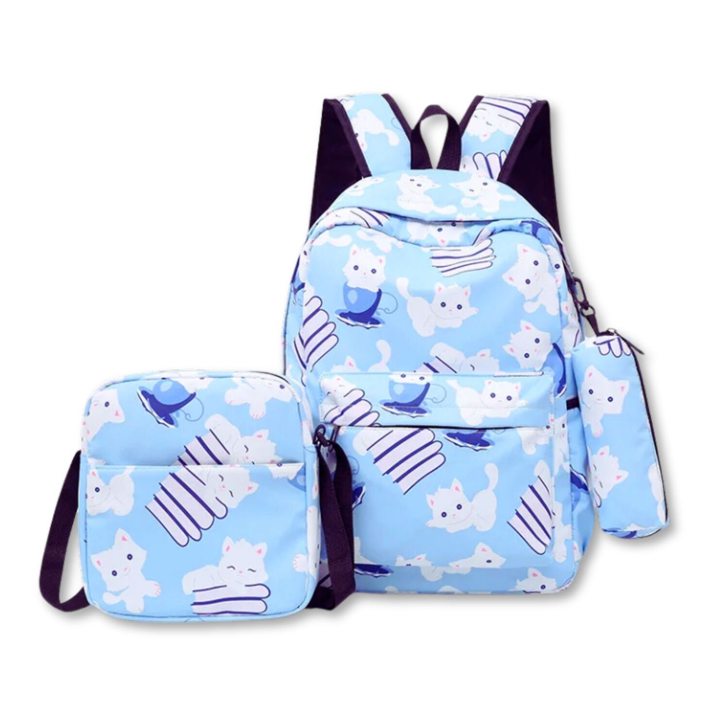 Pack Mochila Lonchera Estuche 43cm Juvenil Y Escolar Cat image number 0.0