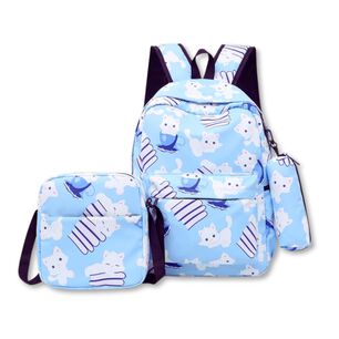 Pack Mochila Lonchera Estuche 43cm Juvenil Y Escolar Cat