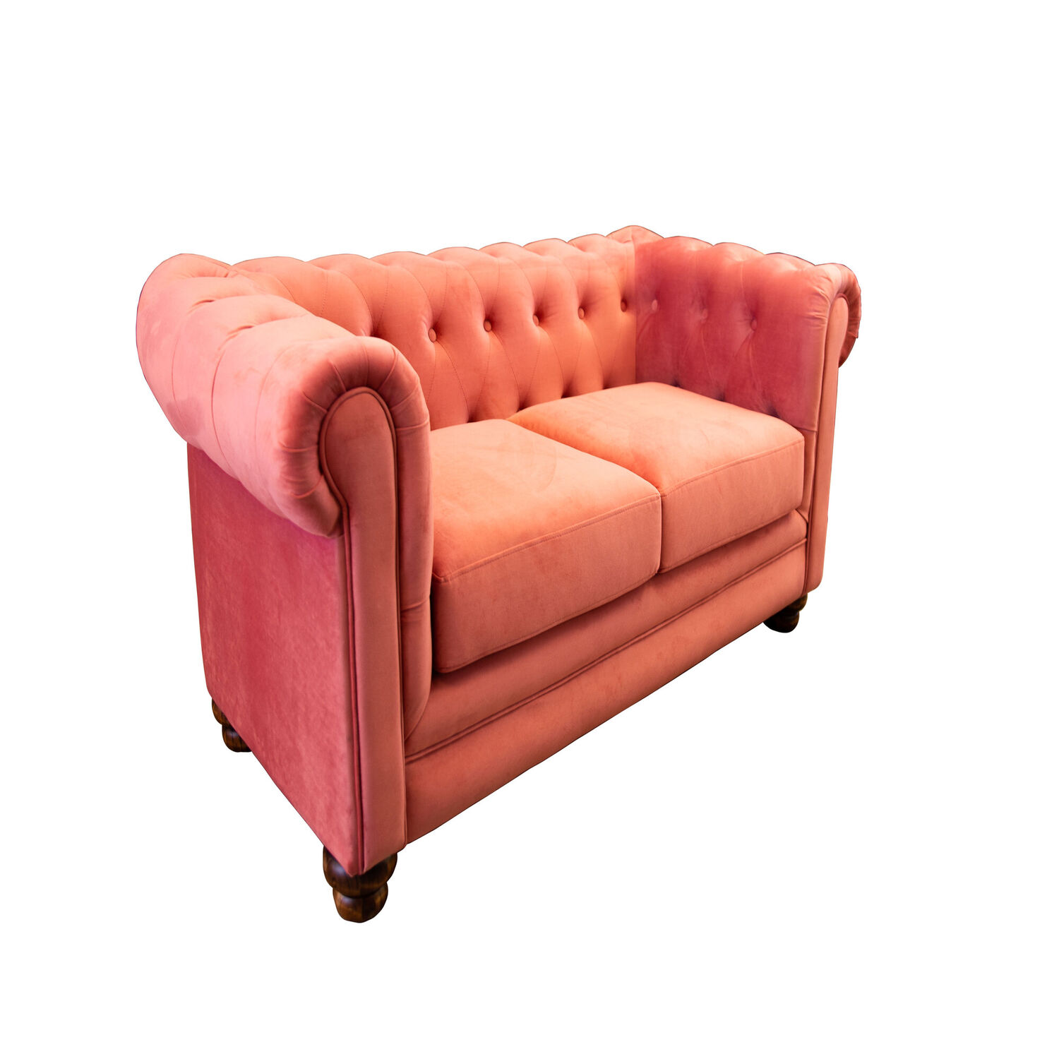 Sofa Florencia 2 Cuerpos Tela Velvet Palo Rosa image number 1.0