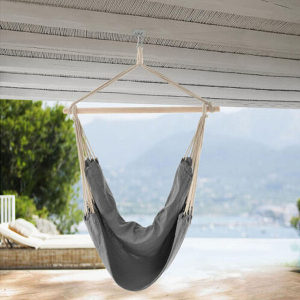 Hamaca Columpio De Algodón Con Cojines Gris 100x130 Cm image number 2.0