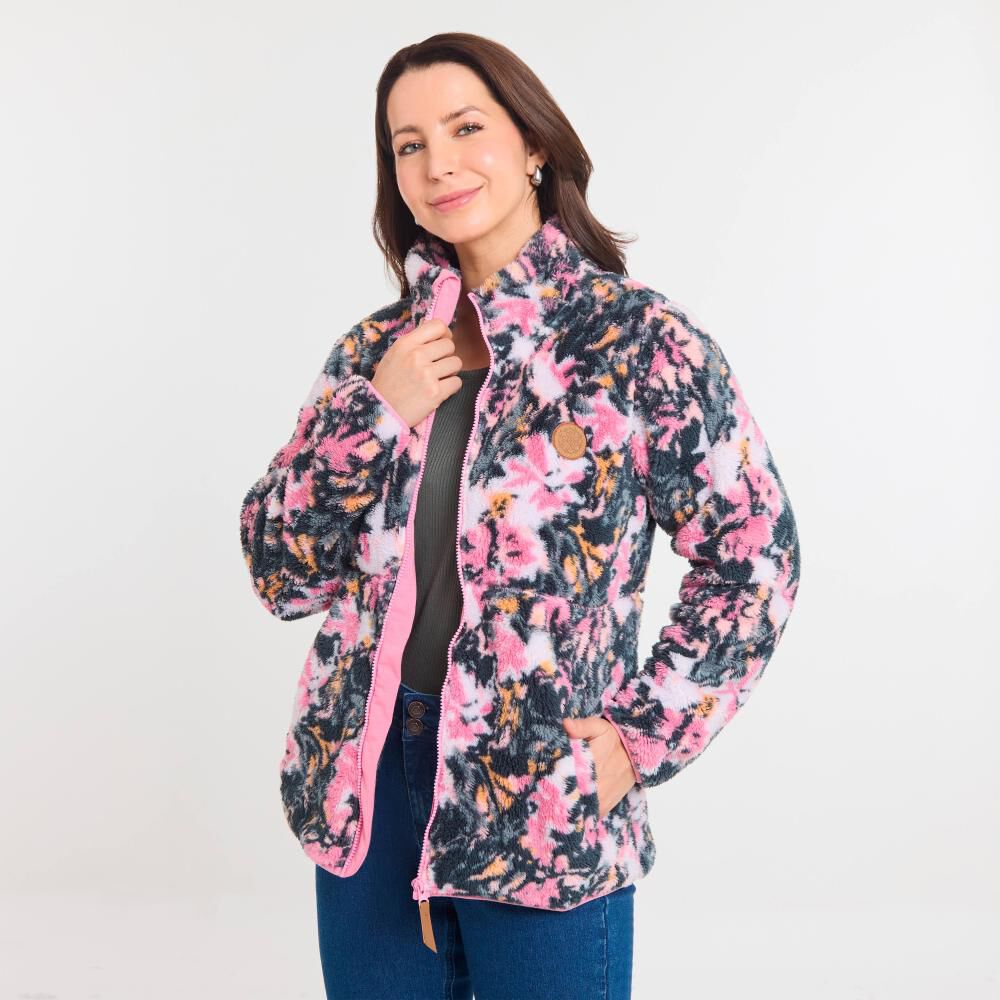 Polerón Full Print Polar Fleece Cuello Alto Mujer Geeps image number 2.0