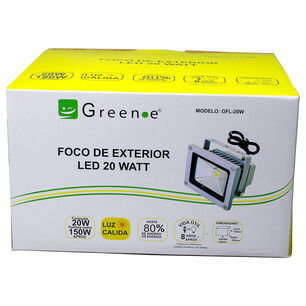 Foco Exterior Led 20w. Luz C&aacute;lida.