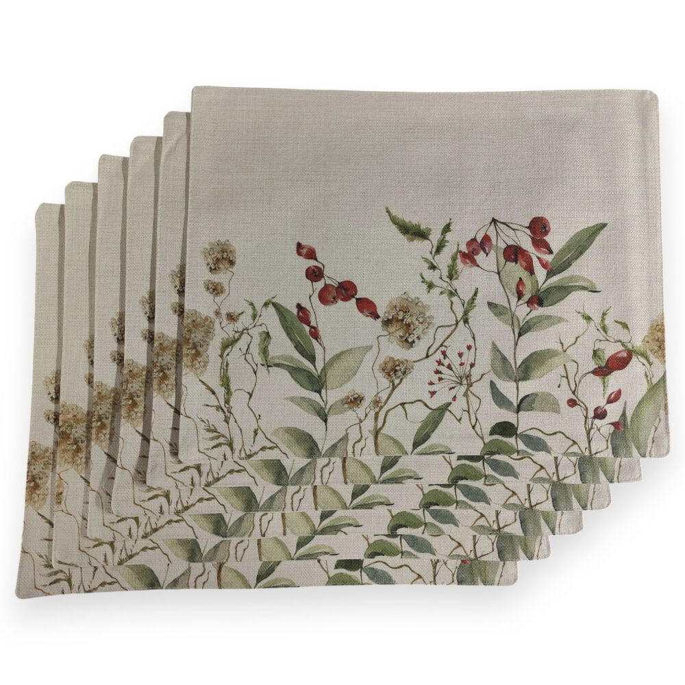 Set 6 Individuales De Lino 35x45 Repelente A Liquido-antimancha Md15 image number 1.0