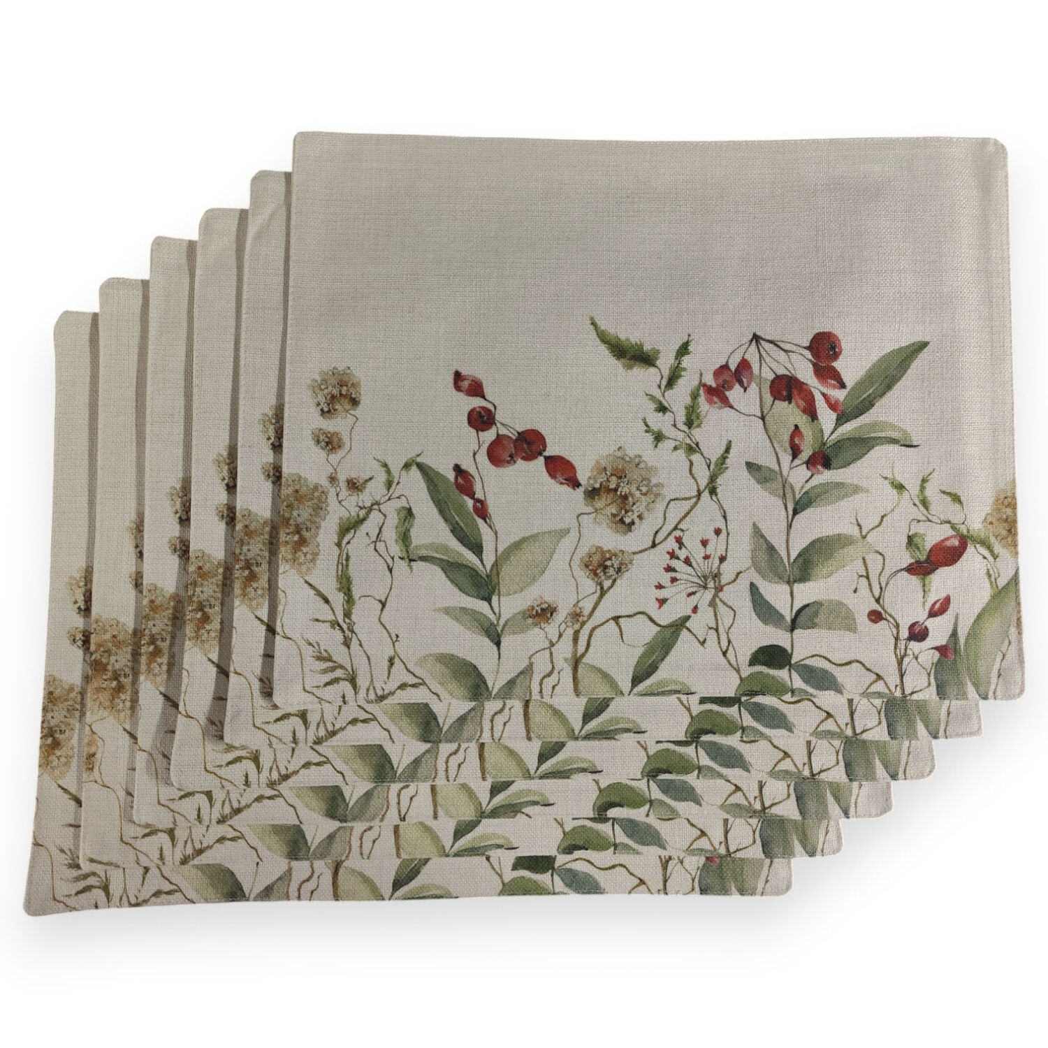 Set 6 Individuales De Lino 35x45 Repelente A Liquido-antimancha Md15 image number 1.0