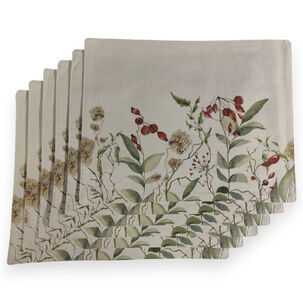 Set 6 Individuales De Lino 35x45 Repelente A Liquido-antimancha Md15