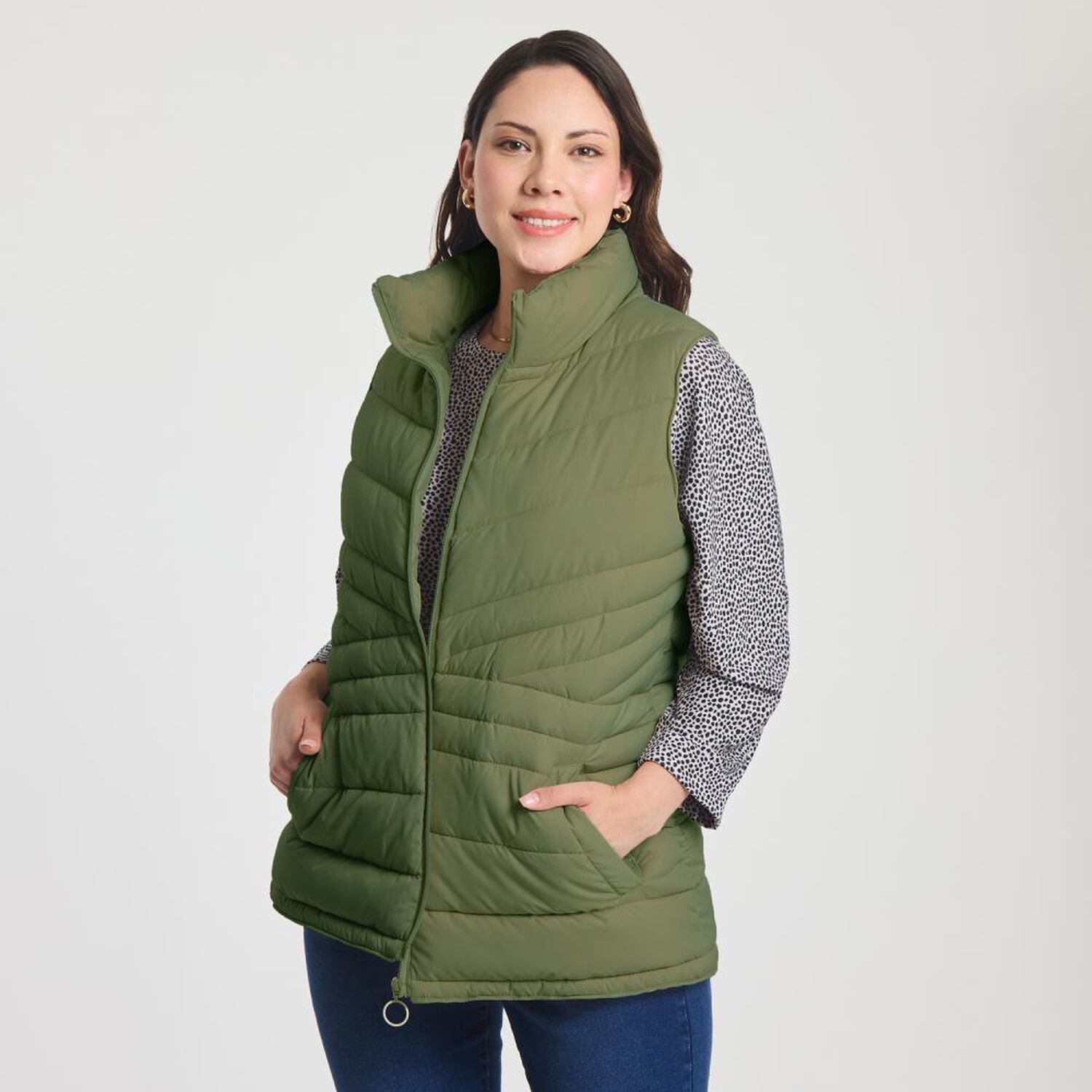Parka Sin Mangas Cuello Alto Mujer Sexy Large image number 0.0