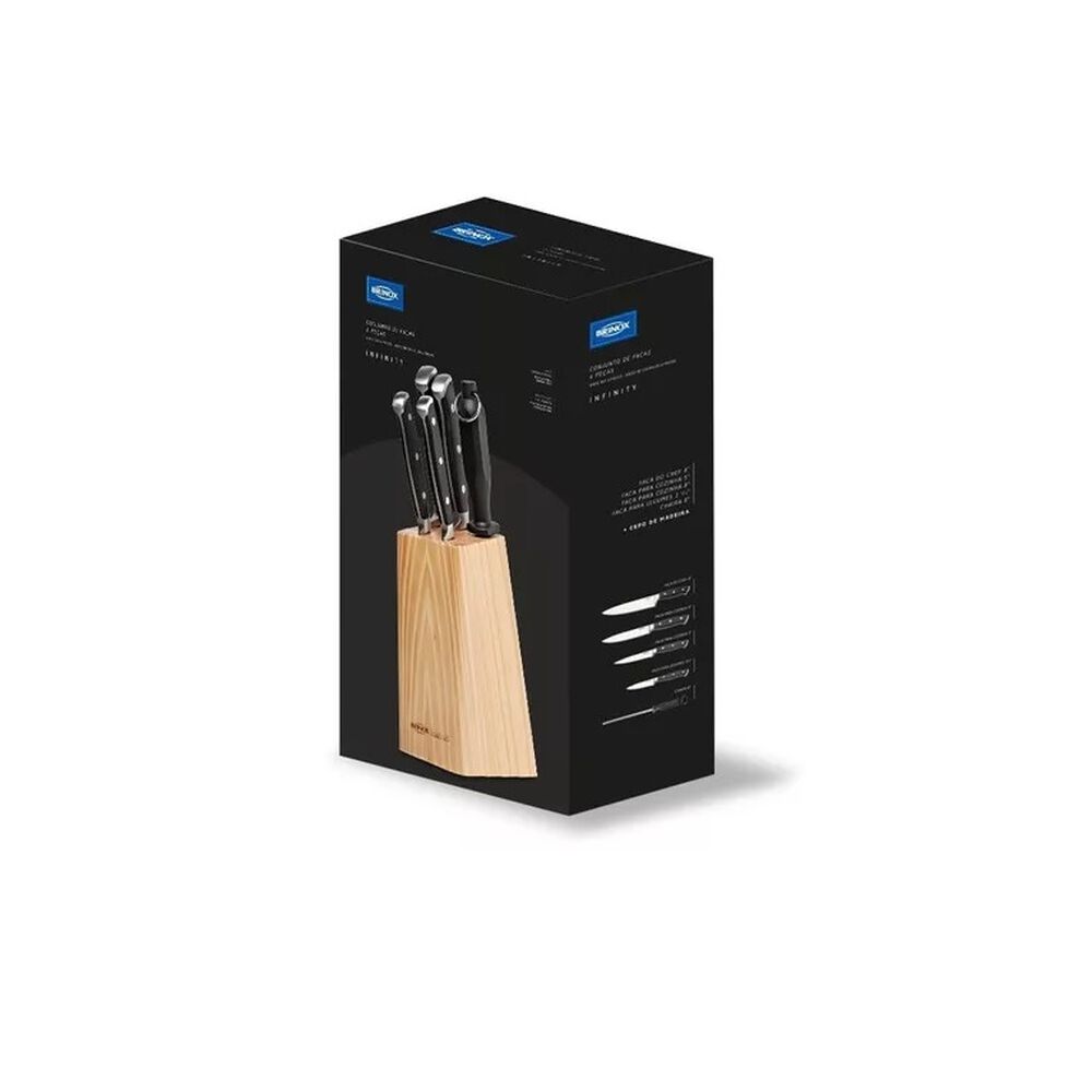 Set De Cuchillos Brinox 6 Piezas Con Taburete De Madera 2519/115 image number 1.0
