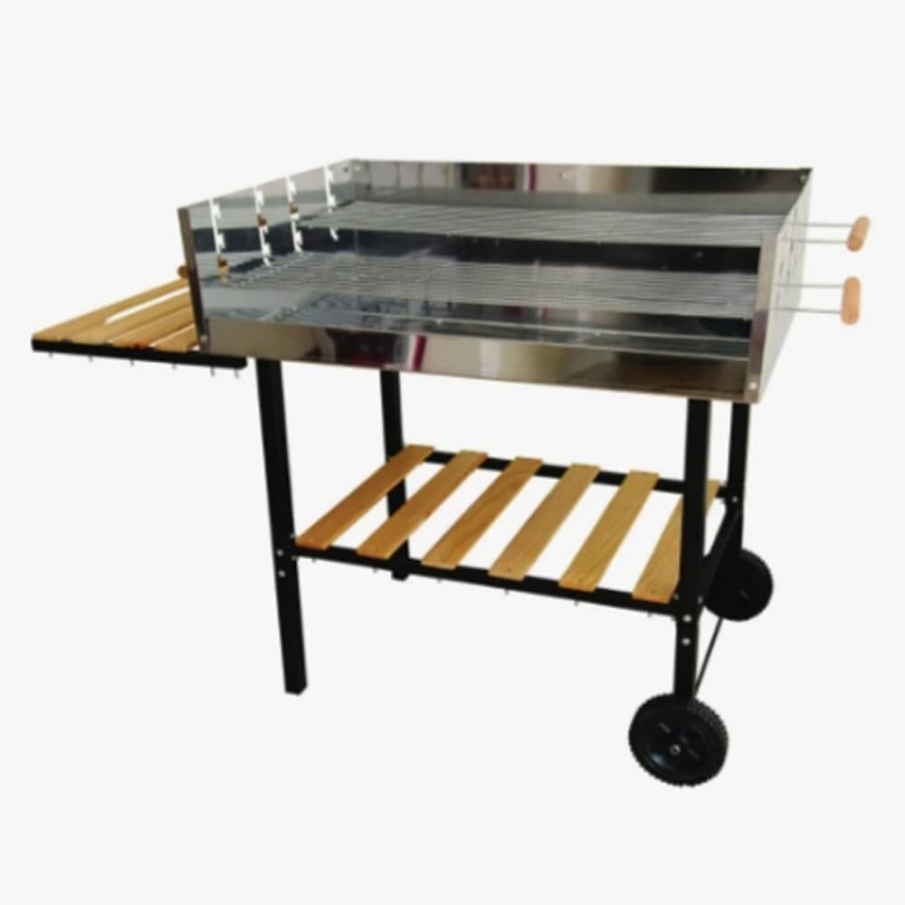 Parrilla Carb&oacute;n Acero Inoxidable Con Ruedas image number 0.0