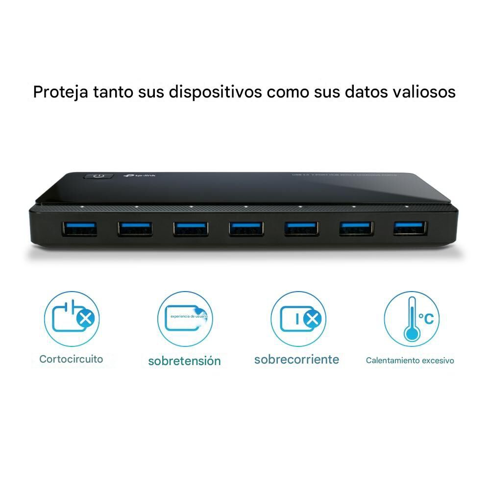 Hub 7 Puertos Usb 3.0 + 2 Puertos Cargadores (uh72 image number 2.0