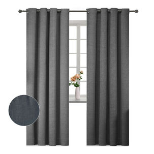 Pack 2 Cortina Engomada Termica 100% Blackout De Tipo Lino