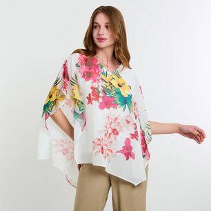 Blusa Print Tipo T&uacute;nica Manga Corta Cuello V Mujer Lesage