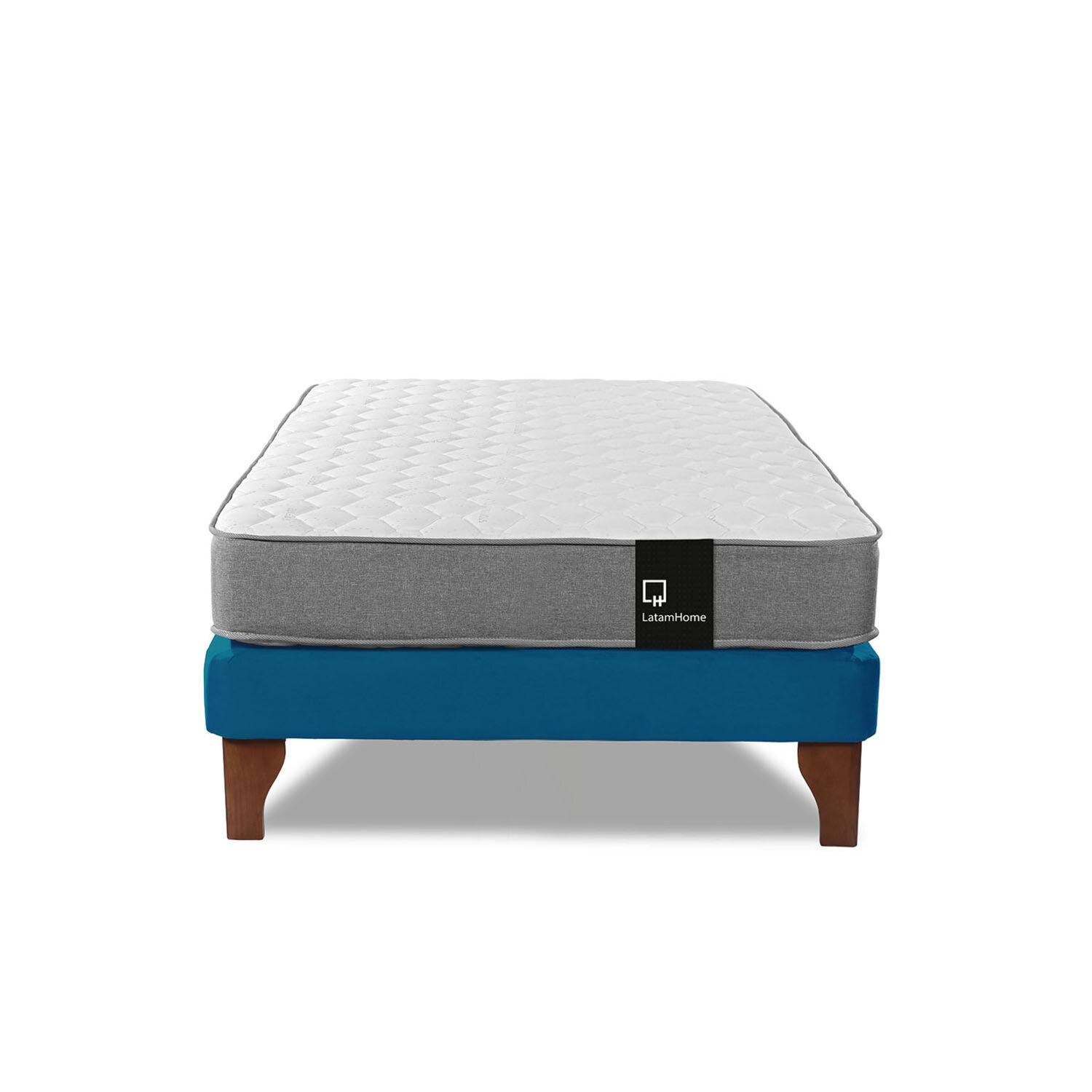 Cama Europea Zen Best 1.5 Plaza Tela Velvet Azul Petroleo image number 3.0