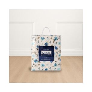 Quilt Andes Estampado Flor Azul King
