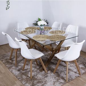 Juego De Comedor Medlock (140 X 90cm) + 6 Sillas Tulip