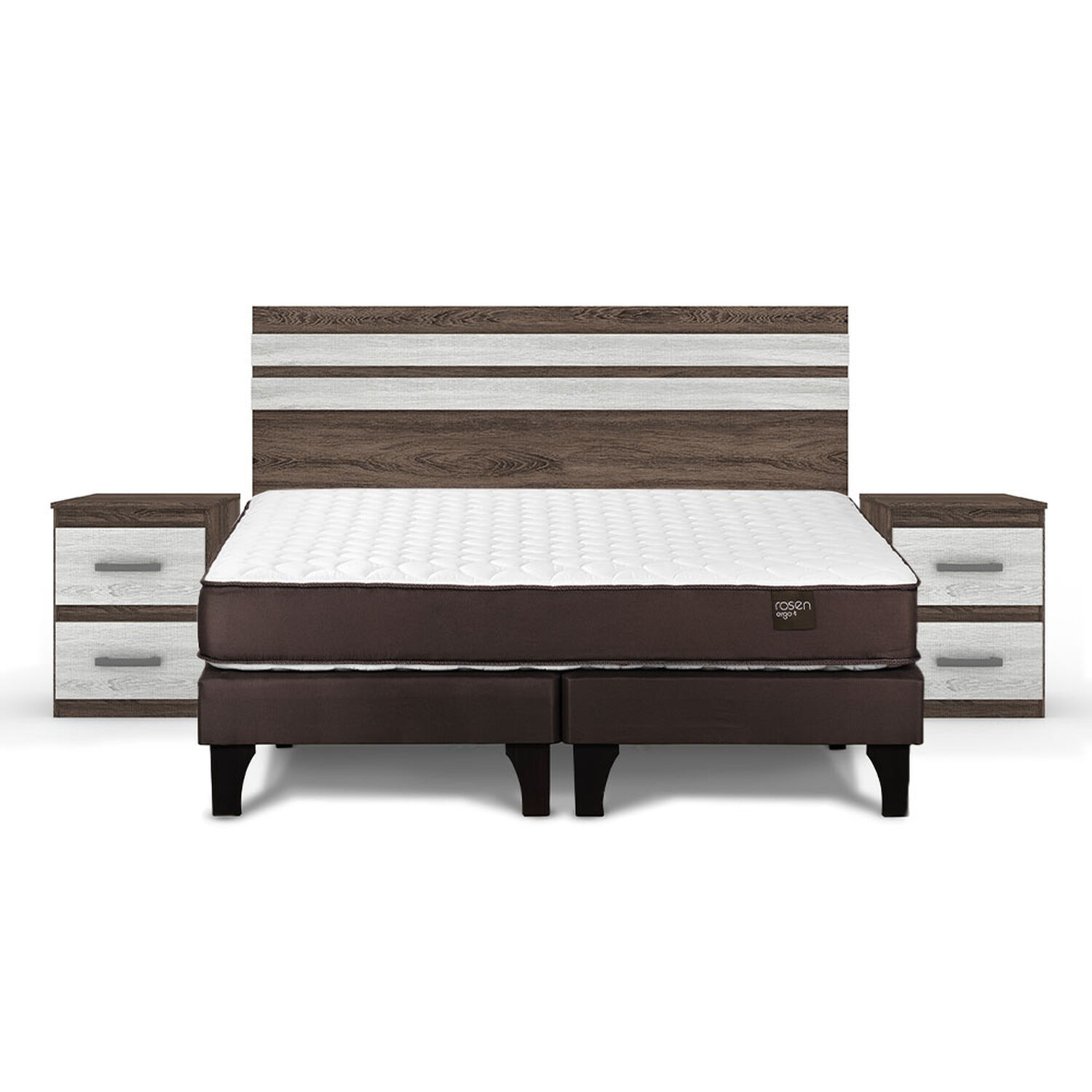 Cama Europea Rosen Ergo T / 2 Plazas / Base Dividida + Set de Maderas Madrid image number 0.0