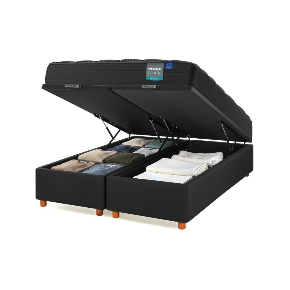 Cama Ba&uacute;l Flex Black / 2 Plazas / Base Dividida image number 0.0