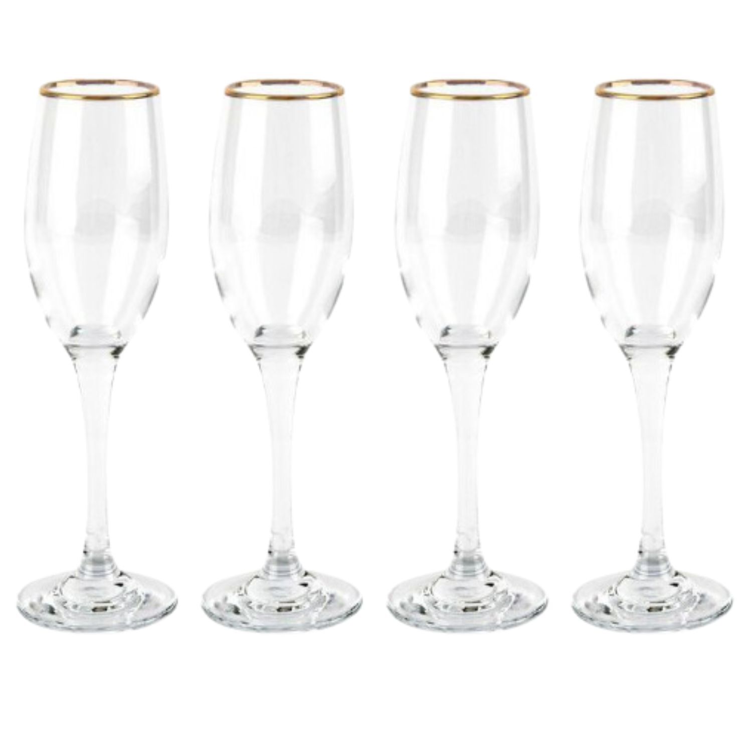 Set 4 Copas Flute De 180ml Borde Dorado Cocteleria Allegra image number 0.0