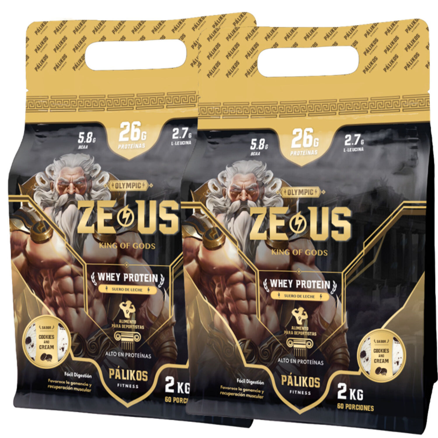 Pack Doble De Prote&iacute;na 4kg 100% Whey Protein - 2 X Doypack De 2kg(2 Cookies And Creams) image number 0.0