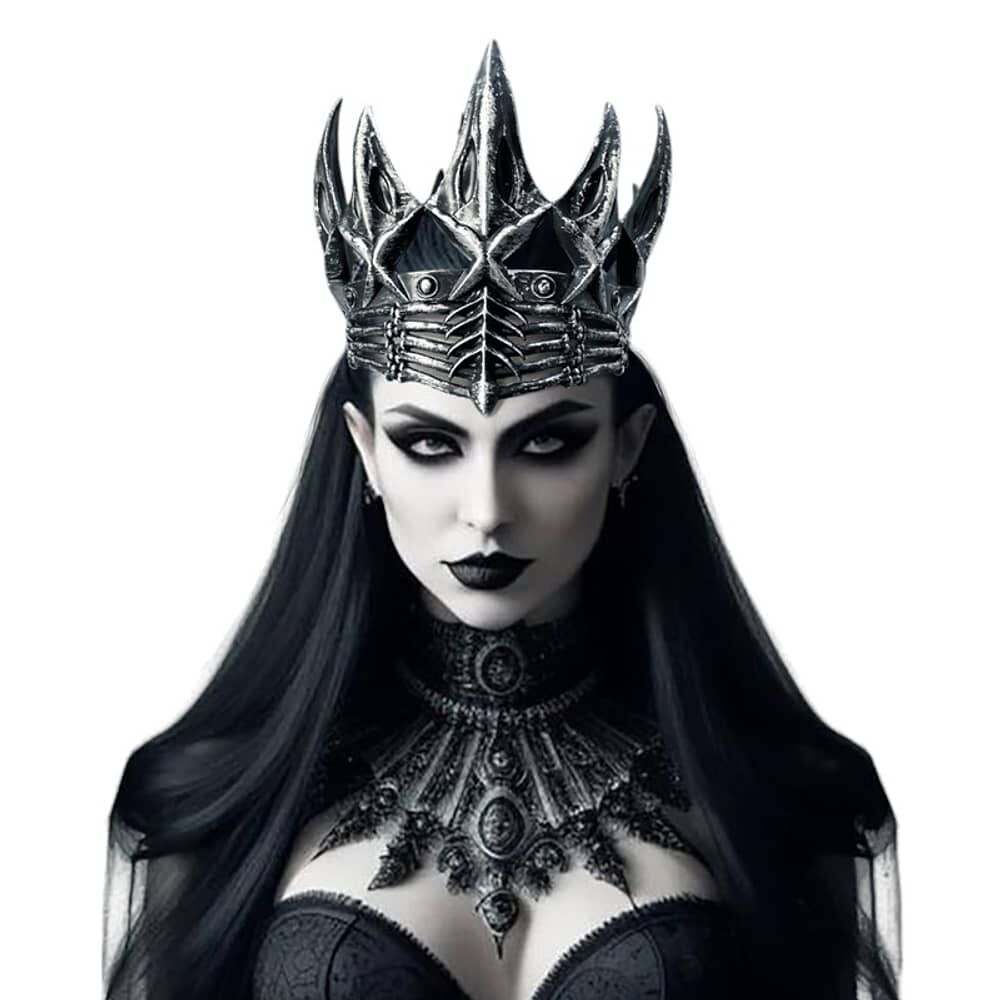 Corona Reina Oscura G&oacute;tica Mediaval L&aacute;tex Halloween Mujer image number 2.0