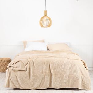 Frazada Coral Embossed 2 Plazas Beige