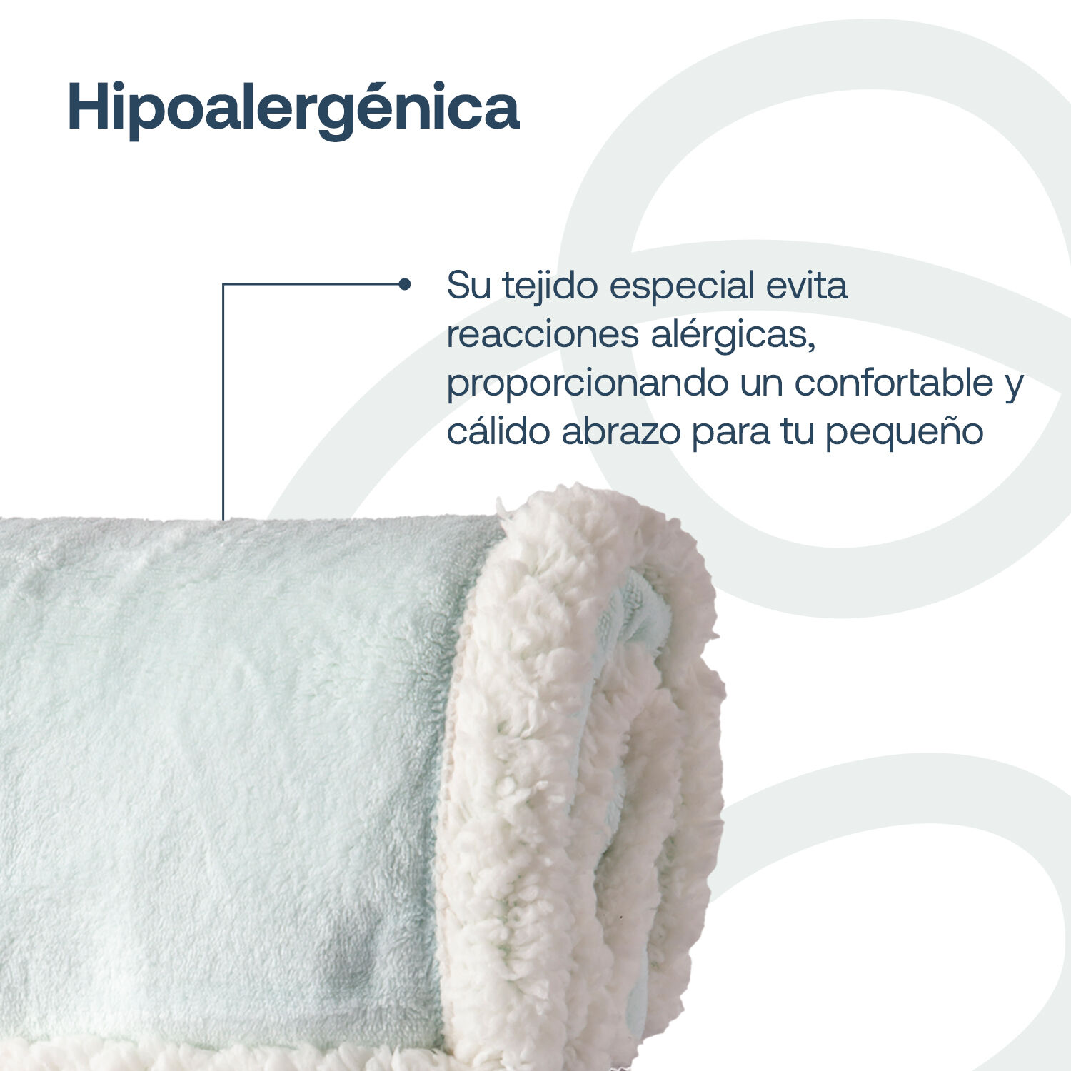 Manta Sherpa Bebe Hipoalerg&eacute;nica 91*127 Cm Celeste Bebesit image number 2.0