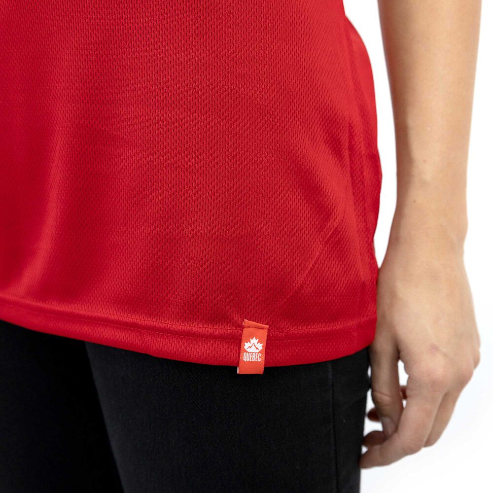 Polera Cooldry Quebec Manga Corta Rojo Mujer image number 7.0