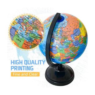 Globo Terraqueo 21,5 Cm 360 Grados, Mapa Mundi + Base Firme
