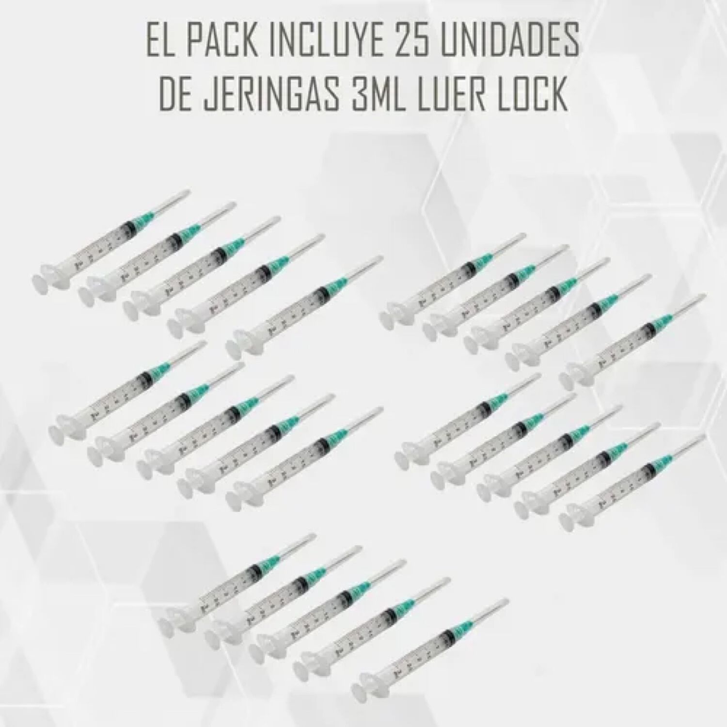 Jeringa Desechable 3ml Luer Lock 21g Pack De 25 Unid 3 Ml image number 2.0