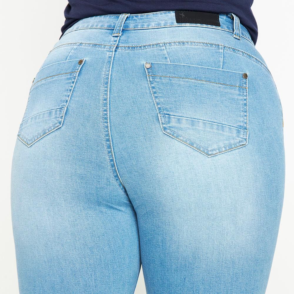 Jeans Talla Grande Tiro Alto Skinny Push Up Mujer Sexy Large image number 4.0