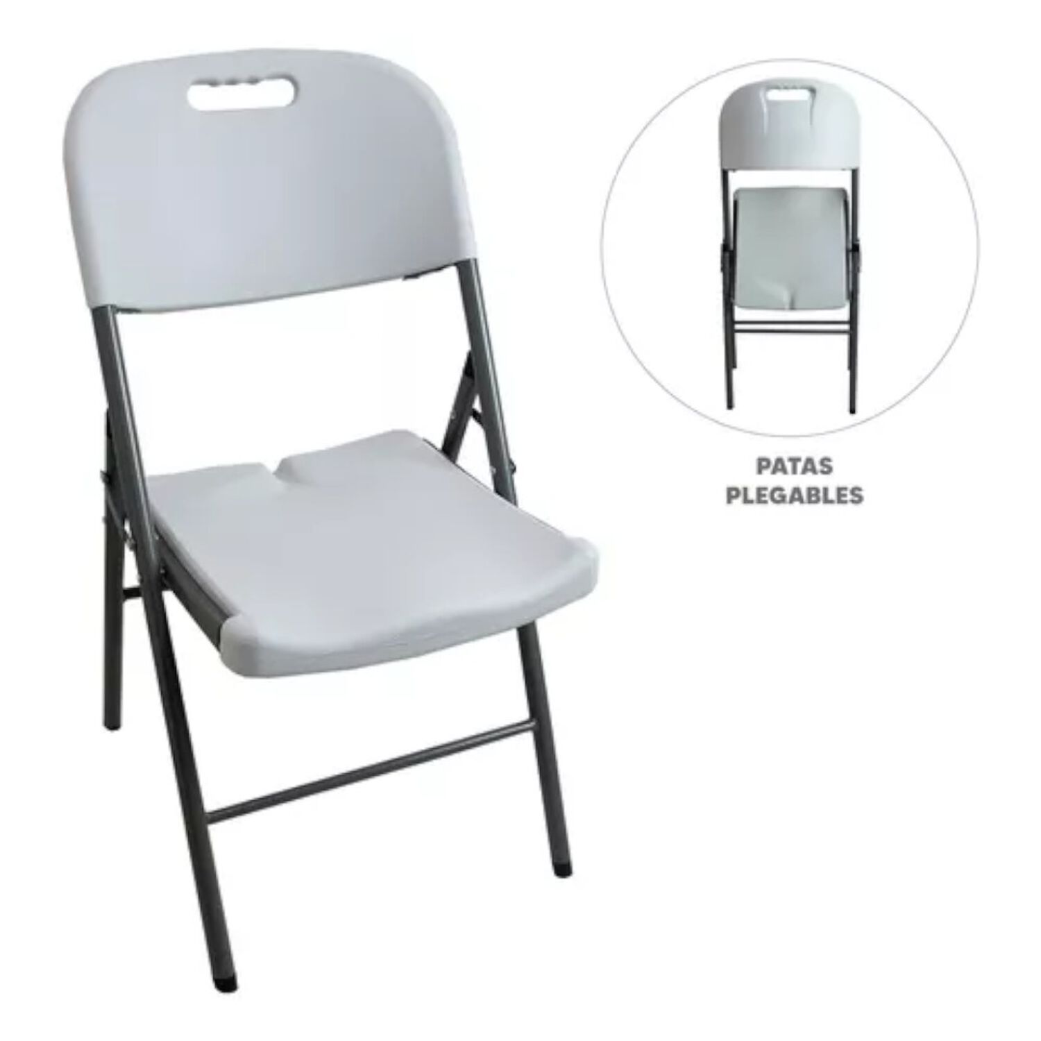 Set X4 Sillas Plegables De Plastico Para Fiestas Y Eventos Color Blanco image number 4.0