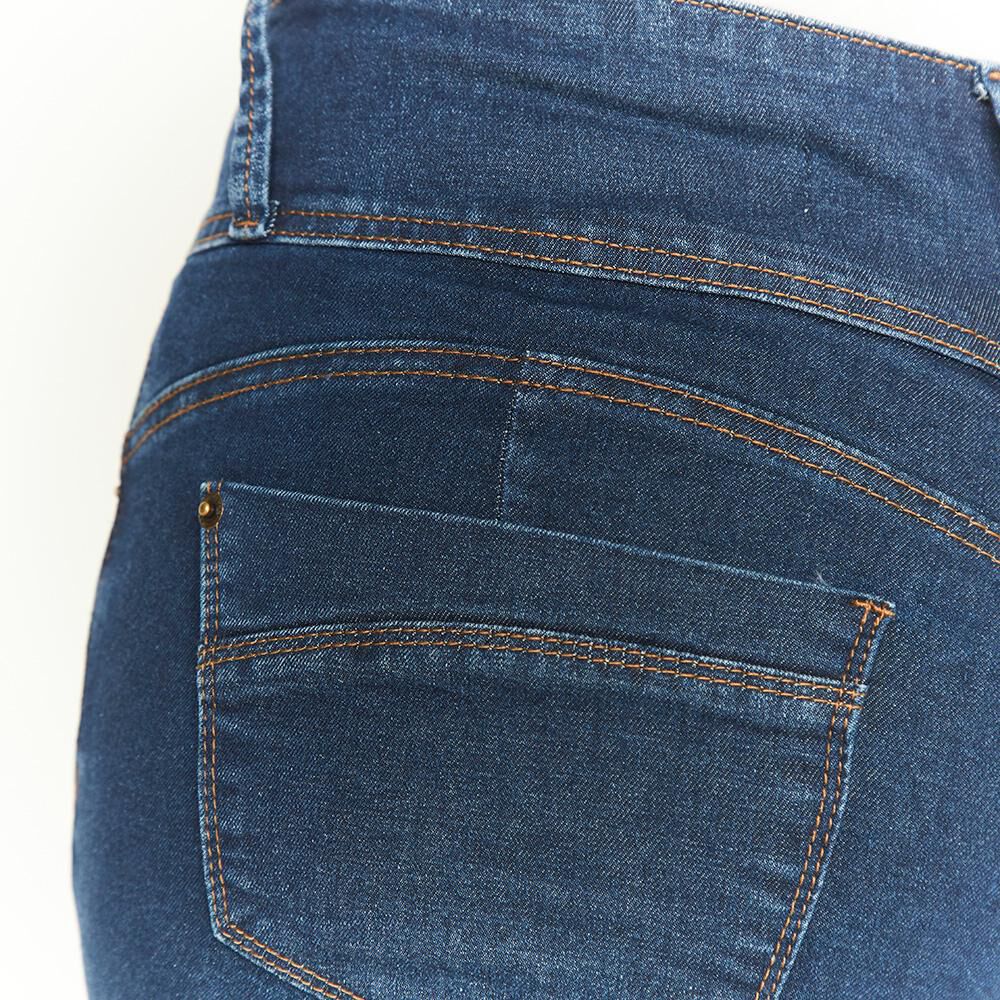 Jeans Botones Push Up Tiro Medio Recto Mujer Geeps