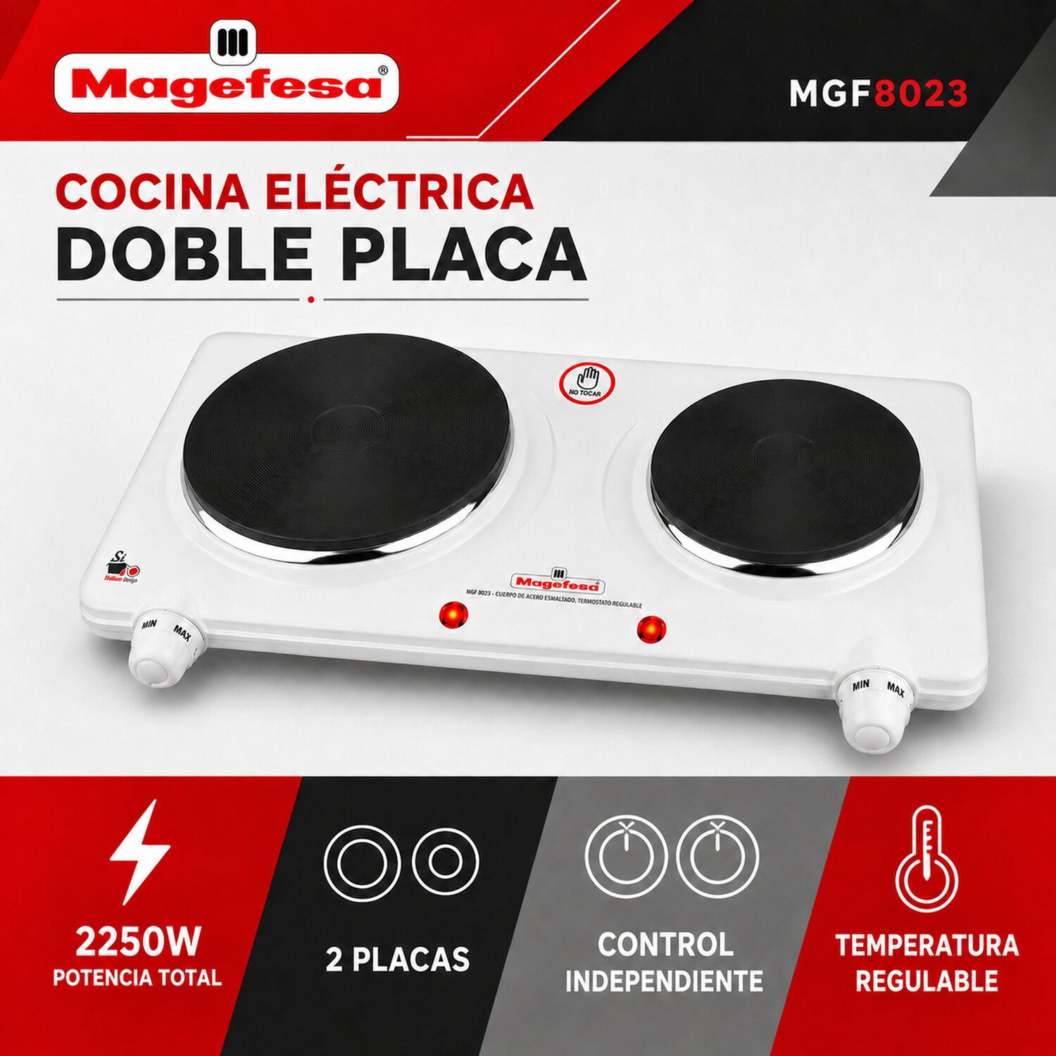Cocina El&eacute;ctrica Multifuncional Magefesa Dual Plate Mgf8023 image number 5.0