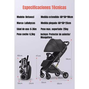 Coche De Paseo Compacto Con Accesorios Lubabycas Rojo