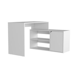 Escritorio En L 1 Puerta 116,6x100x73,6 Cm Fm-033b Blanco