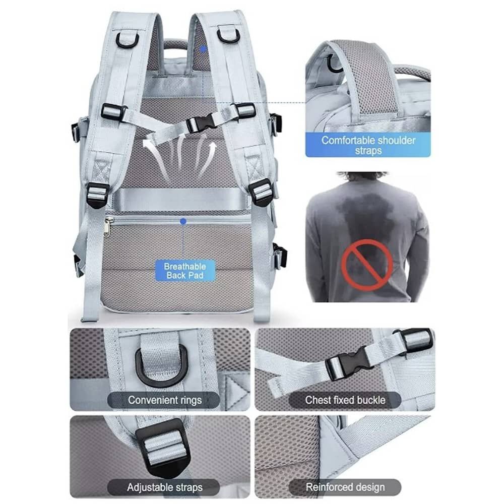 Mochila De Senderismo Impermeable De Viaje Grande Con Interf Azul image number 4.0