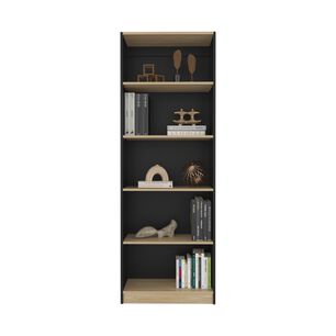 Estante Organizador De Libros 180,6x62,8x29,9 Cm Negro Y Caf&eacute; Claro