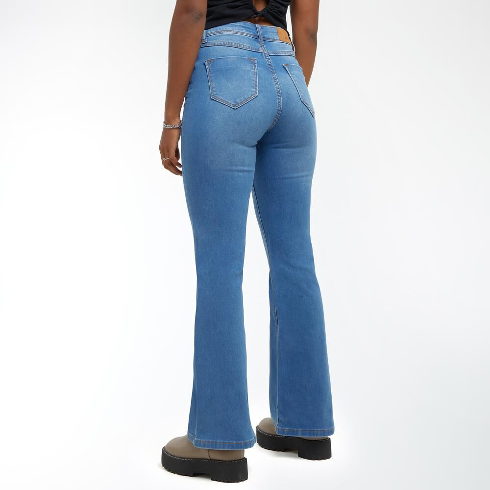 Jeans Tiro Alto Flare Mujer Rolly Go image number 3.0