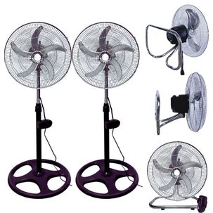 Pack X2 Ventilador 3 En 1 Alta Potencia 18" Hogar Y Oficina
