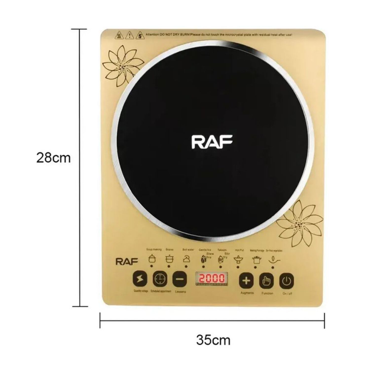 Cocina De Inducci&oacute;n Port&aacute;til 2000w Panel T&aacute;ctil 1 Quemador Raf R.8017 image number 4.0