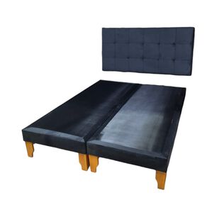 Cama King Felpa Negra