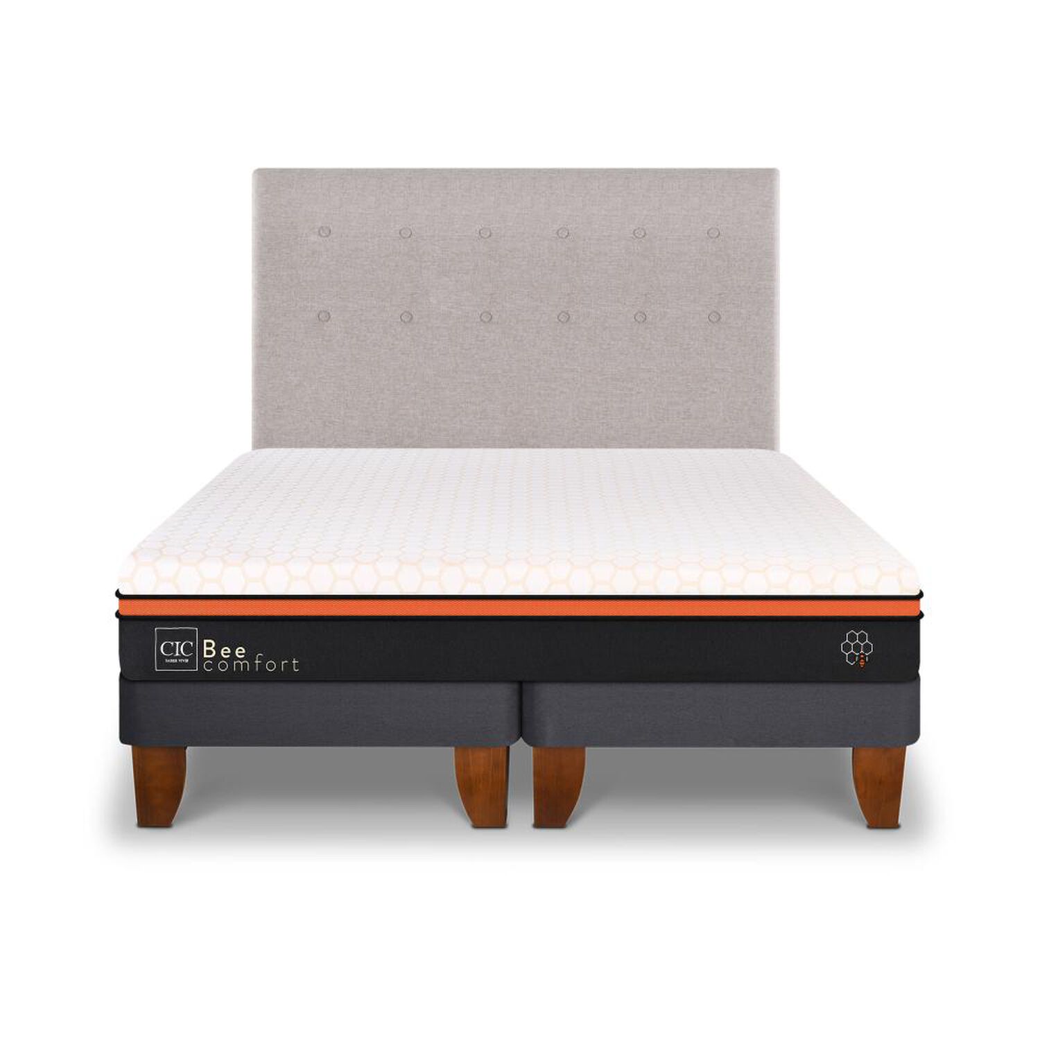 Cama Europea Cic Bee Comfort / 2 Plazas / Base Dividida + Respaldo image number 0.0