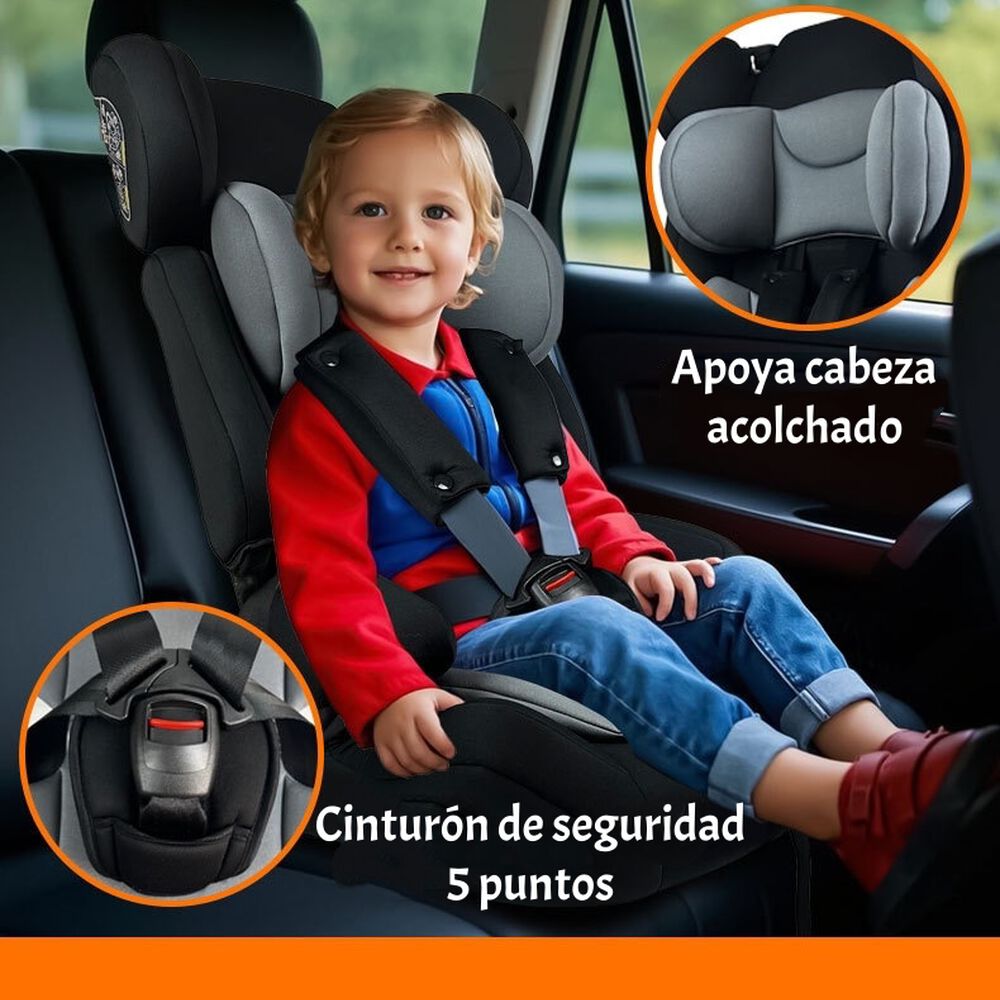 Silla De Auto Butaca 9-36kg 12 Años Gris Ra-e Lubabycas image number 4.0