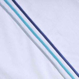 Sabana Bordada 144 Hilos Mashini King Line Azul