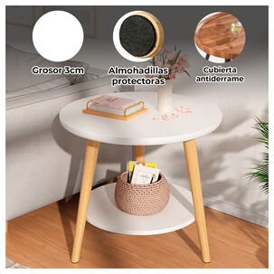 Mesa De Centro Blanca Con Doble Nivel Organización Y Estilo Para Tu Hogar