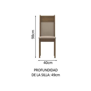 Juego De Comedor Vekkahome Isa Amada / 4 Sillas