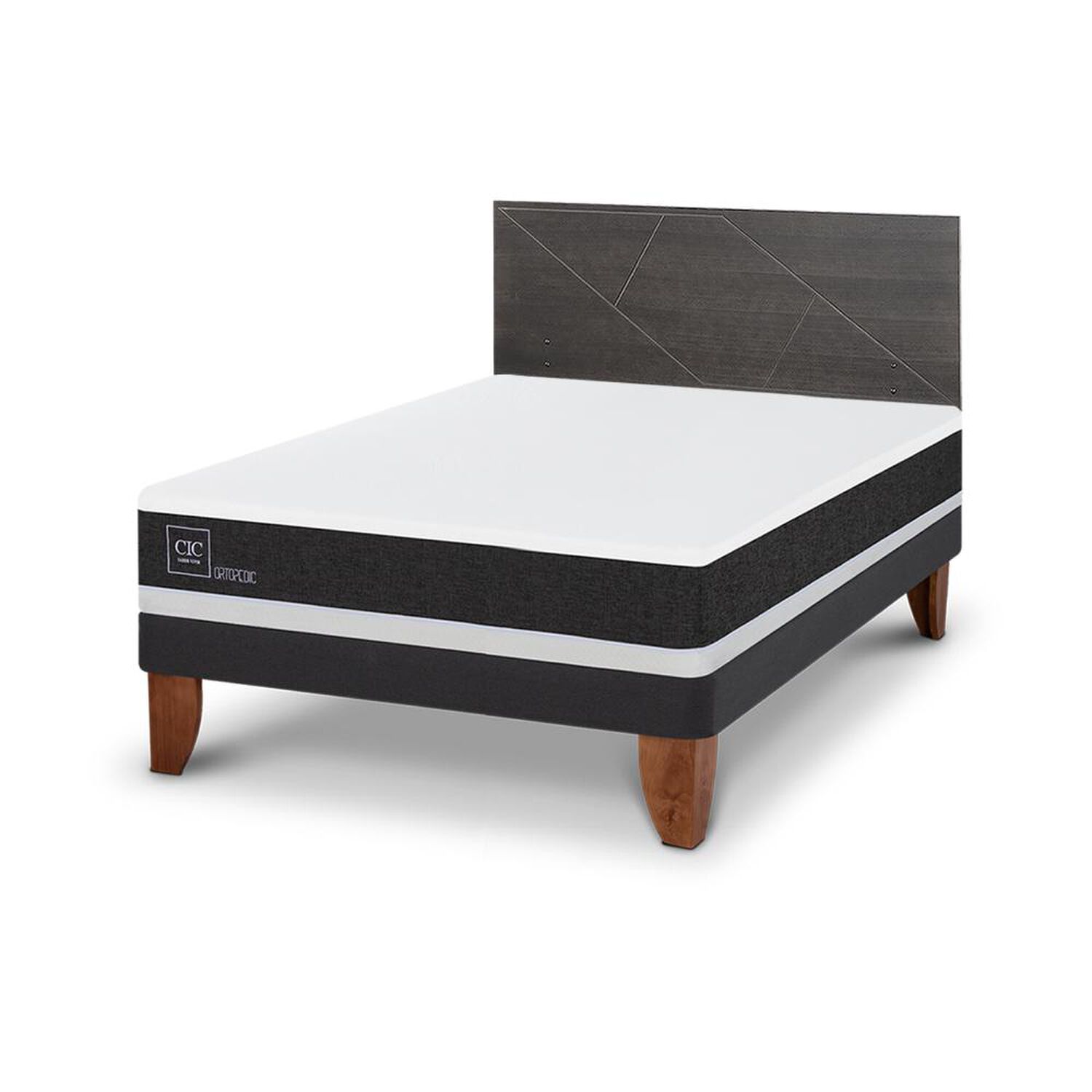 Cama Europea Cic Ortopedic / 2 Plazas / Base Normal + Respaldo image number 1.0