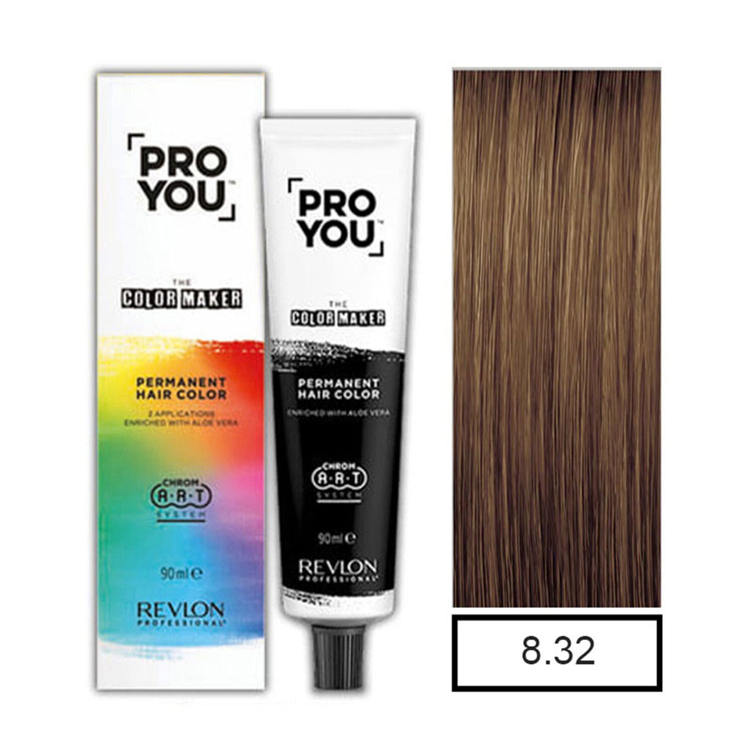 Pro You Color Maker Tintura Permanente Rubio Claro Perlado 8.32 90ml+oxidante image number 0.0